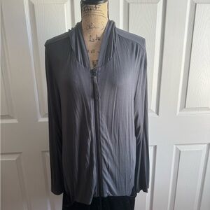 EUC LOGO Jacket w/Hood and Zips up front w/ Black Crushed Velvet & 2 pockets!